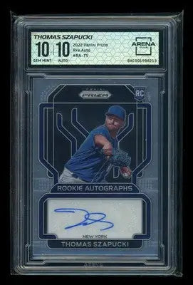 2022 Panini Prizm Thomas Szapucki #RA-TS Autograph RC Baseball Arena Club 10 - Baseball Card Single