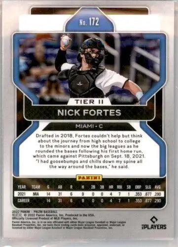 2022 Panini Prizm Tier II #172 Nick Fortes NM-MT Marlins ID:45494 - Baseball Card Single