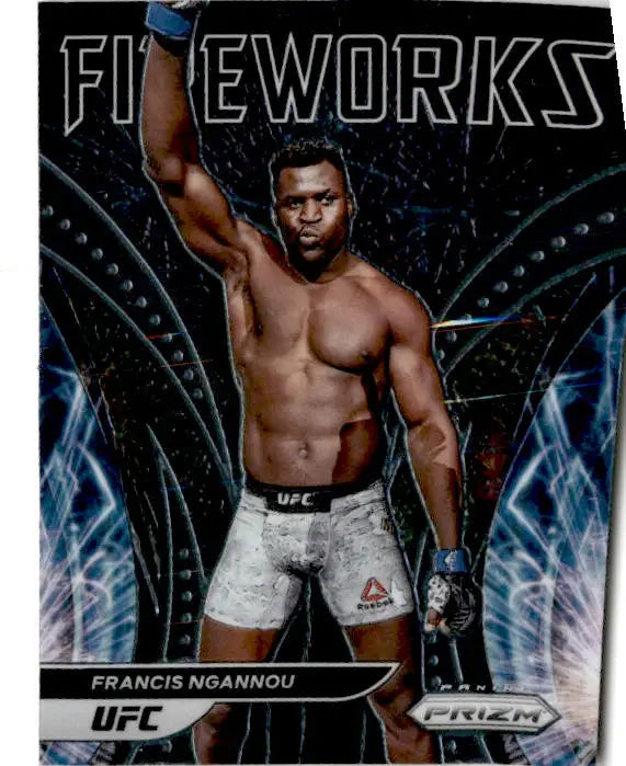 2022 Panini Prizm UFC #16 Francis Ngannou Fireworks - UFC/MMA Card Single
