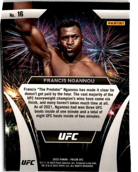 2022 Panini Prizm UFC #16 Francis Ngannou Fireworks - UFC/MMA Card Single