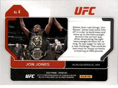 2022 Panini Prizm UFC #4 Jon Jones - UFC/MMA Card Single