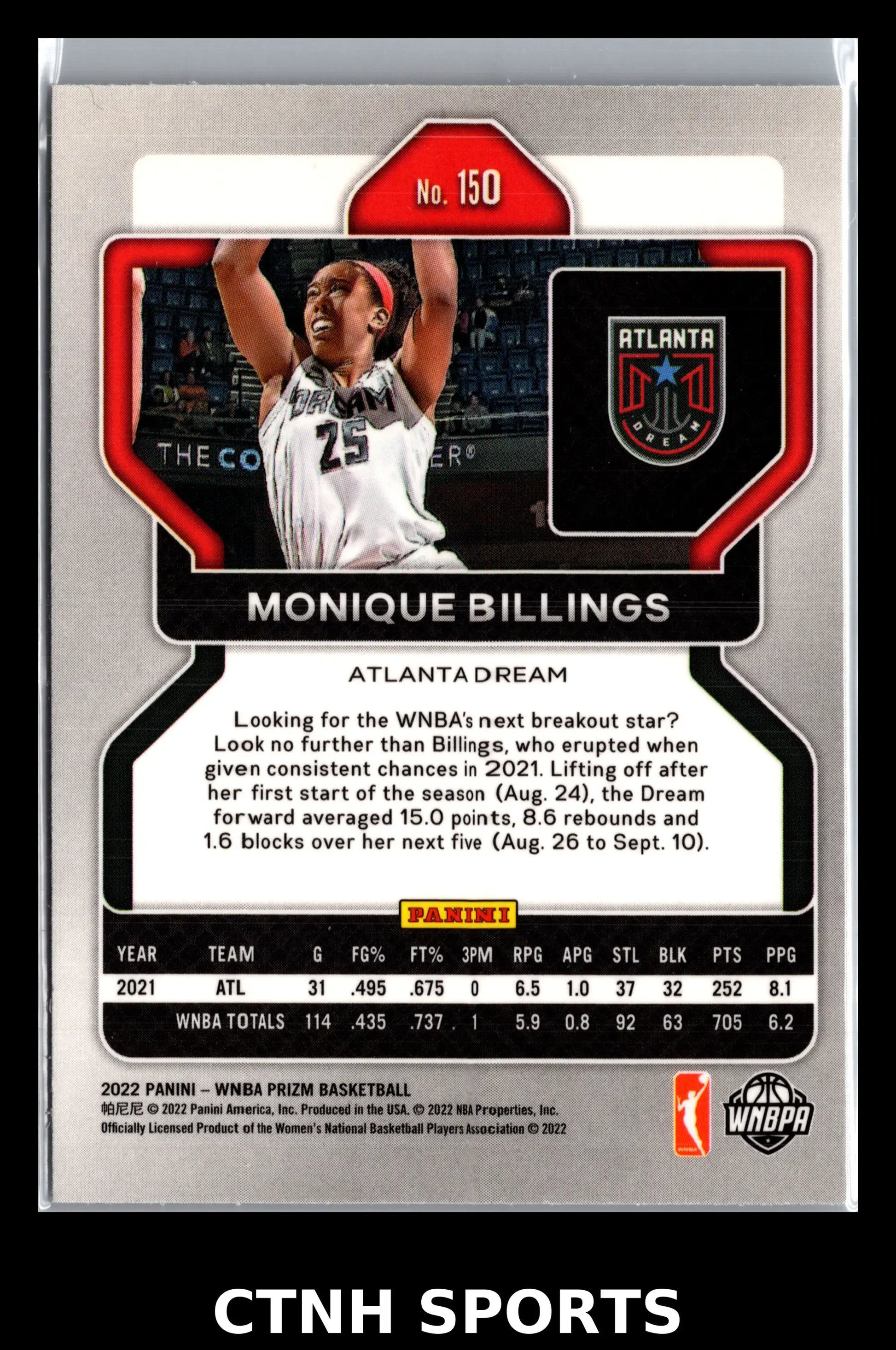 2022 Panini Prizm WNBA #150 Atlanta Dream - Basketball Card Single