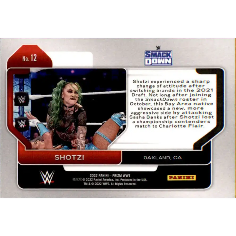 2022 Panini Prizm WWE # 12 Shotzi SmackDown - Non-Sports Card Single