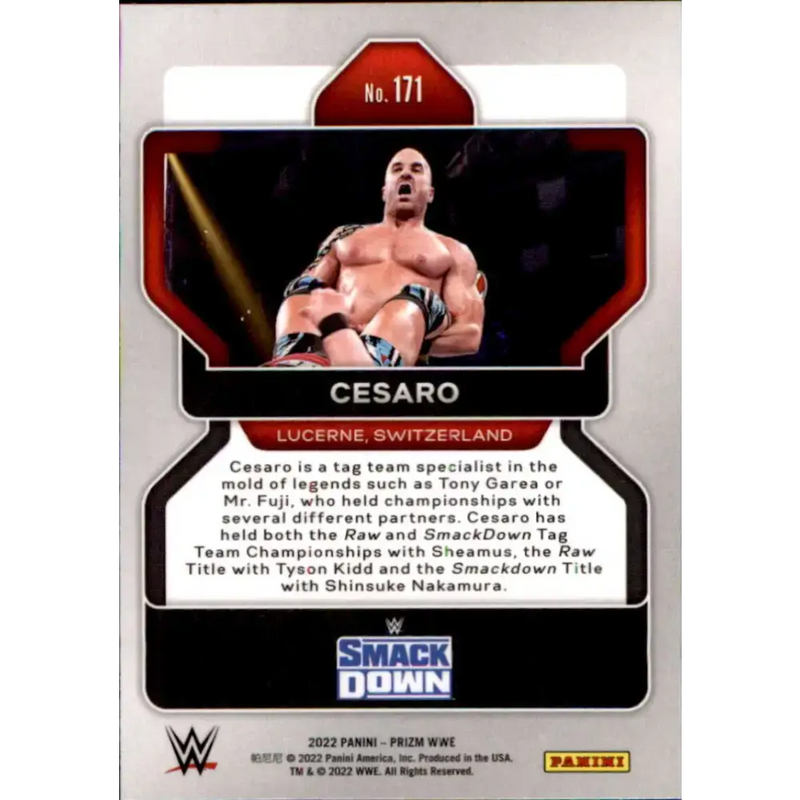 2022 Panini Prizm WWE # 171 Cesaro SmackDown - Non-Sports Card Single