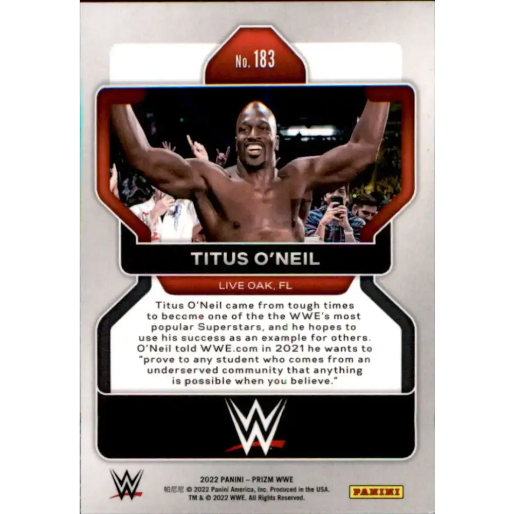 2022 Panini Prizm WWE # 183 Titus O’Neil WWE