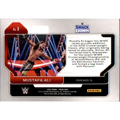 2022 Panini Prizm WWE # 8 Mustafa Ali SmackDown