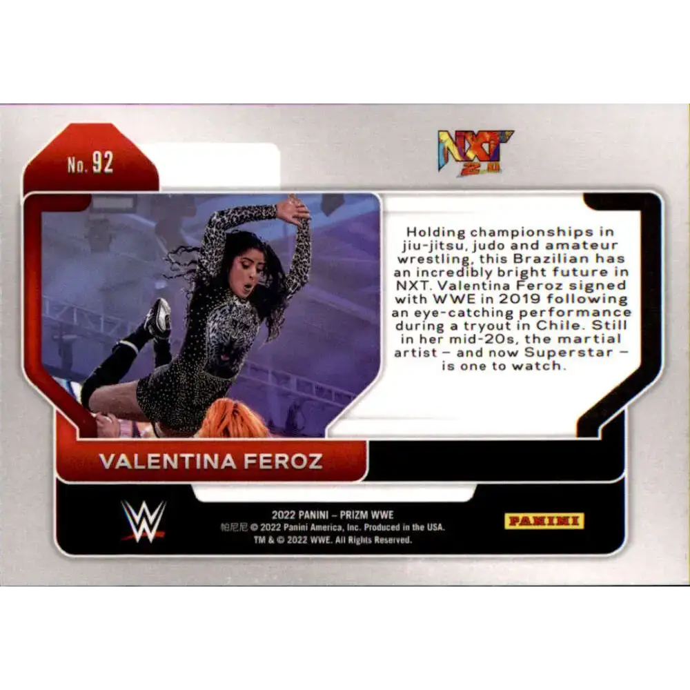2022 Panini Prizm WWE # 92 Valentina Feroz NXT 2.0 - Non-Sports Card Single