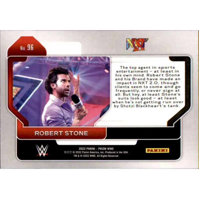 2022 Panini Prizm WWE # 96 Robert Stone NXT 2.0 - Non-Sports Card Single
