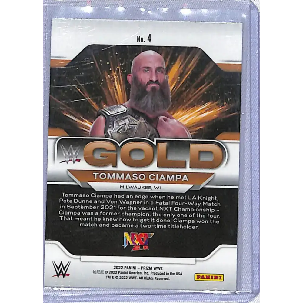 2022 Panini Prizm WWE Gold #4 Tommaso Ciampa NM-MT - Non-Sports Card Single