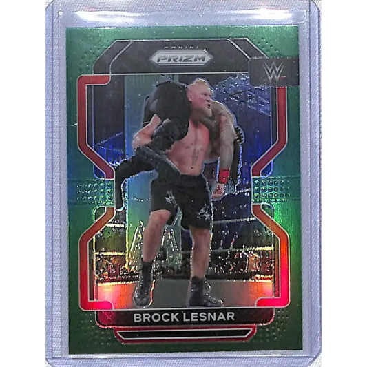 2022 Panini Prizm WWE Green #135 Brock Lesnar NM-MT - Wrestling Card Single