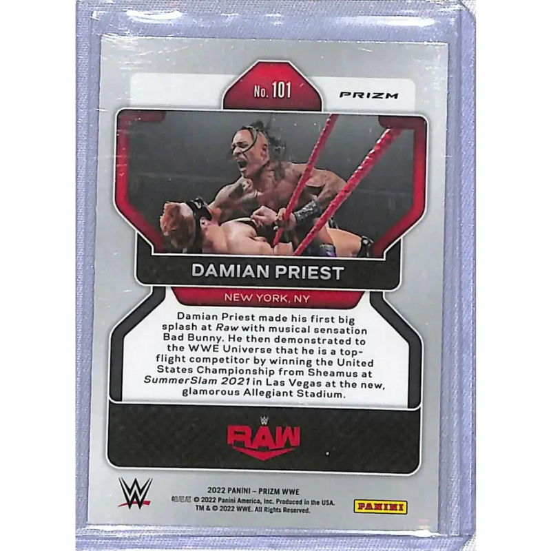 2022 Panini Prizm WWE Refractor #101 Damian Priest NM-MT - Wrestling Card Single