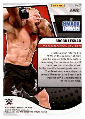 2022 Panini Revolution Sunburst #2 Brock Lesnar NM-MT 11/99 ID:44280 - UFC/MMA Card Single