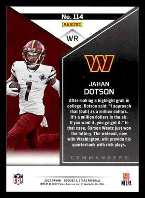 2022 Panini Rookies & Stars #114 Jahan Dotson Green - Football Card Single