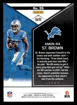 2022 Panini Rookies & Stars #35 Amon-Ra St. Brown - Football Card Single