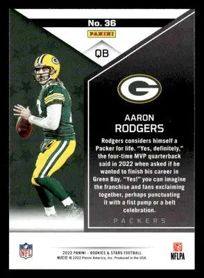 2022 Panini Rookies & Stars #36 Aaron Rodgers - Football Card Single