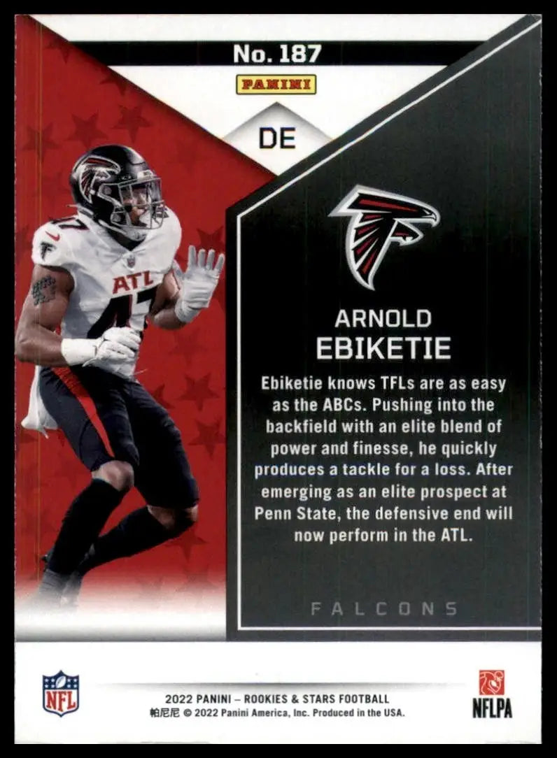 2022 Panini Rookies & Stars Arnold Ebiketie #187 Atlanta Falcons Football Card - Football Card Single
