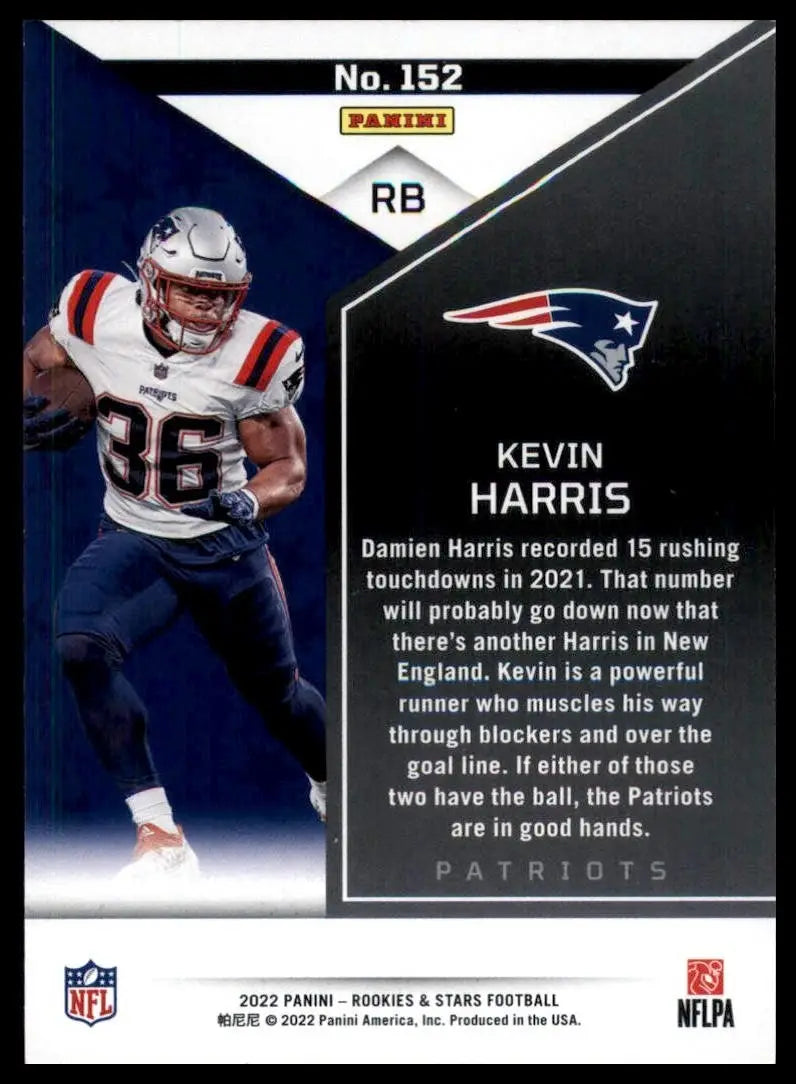 2022 Panini Rookies & Stars Rookie Kevin Harris #152 New England Patriots Card - Football Card Single