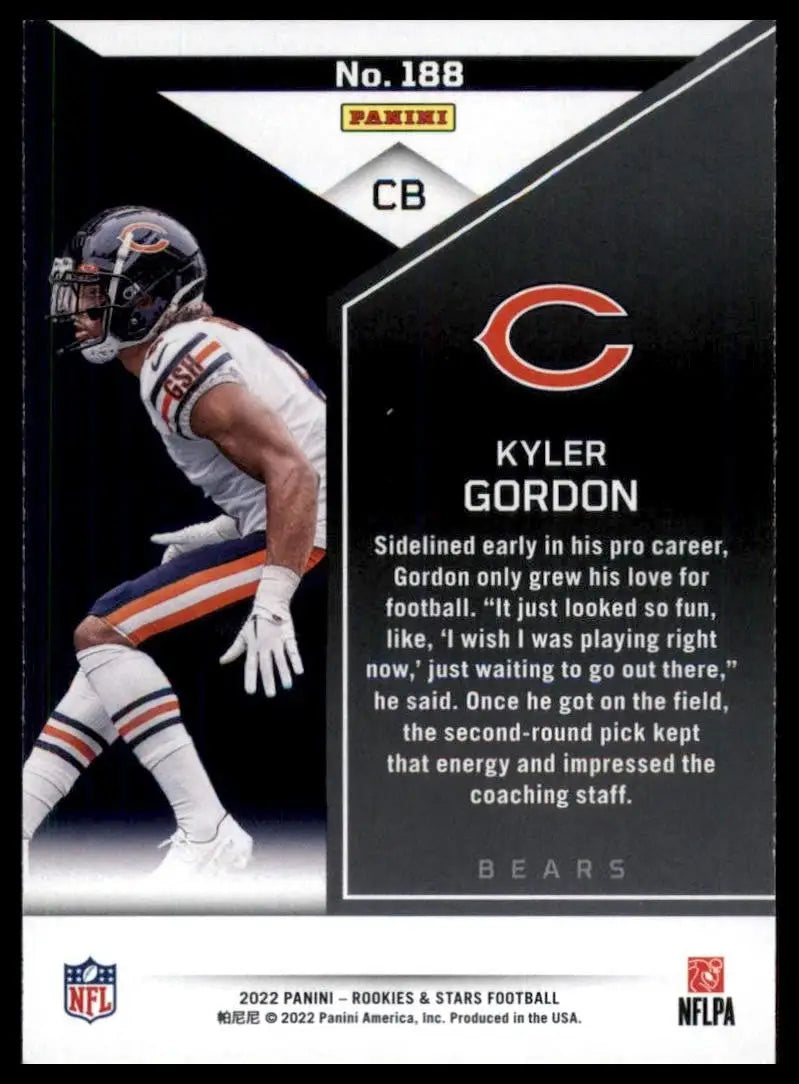 2022 Panini Rookies & Stars Rookie Kyler Gordon #188 Chicago Bears Football Card - Football Card Single