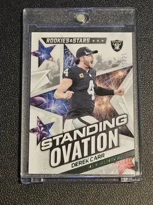 2022 Panini Rookies & Stars #SO-13 Derek Carr Standing Ovation Green 11/25 - Football Card Single