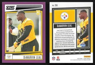 2022 Panini Score DEMARVIN LEAL #356 Purple Pittsburgh Steelers RC - Football Card Single