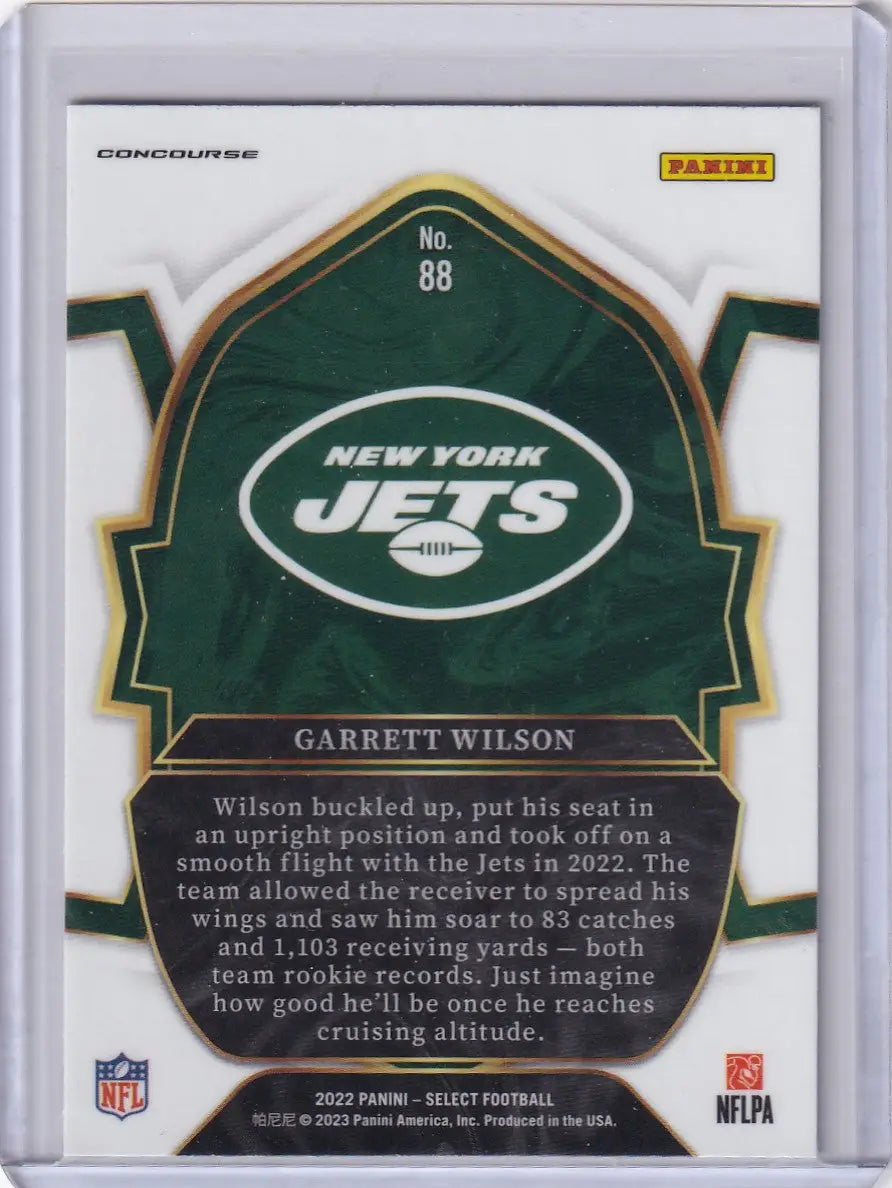 2022 Panini Select #88 Garrett Wilson - New York Jets - Football Card Single