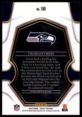 2022 Panini Select Charles Cross RC 190 Seattle Seahawks