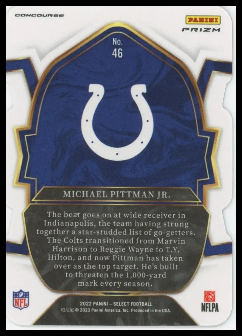 2022 Panini Select - Concourse Michael Pittman Jr. #46 Red & Blue Prizm Die-Cut - Football Card Single