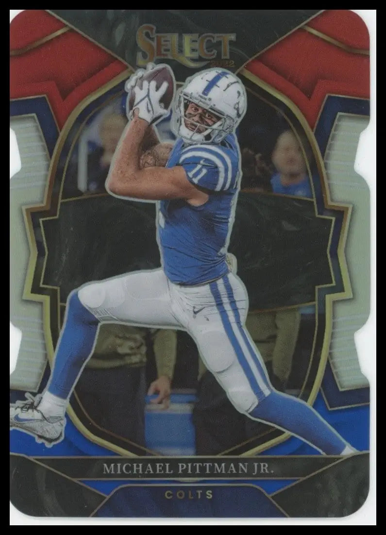 2022 Panini Select - Concourse Michael Pittman Jr. #46 Red & Blue Prizm Die-Cut - Football Card Single