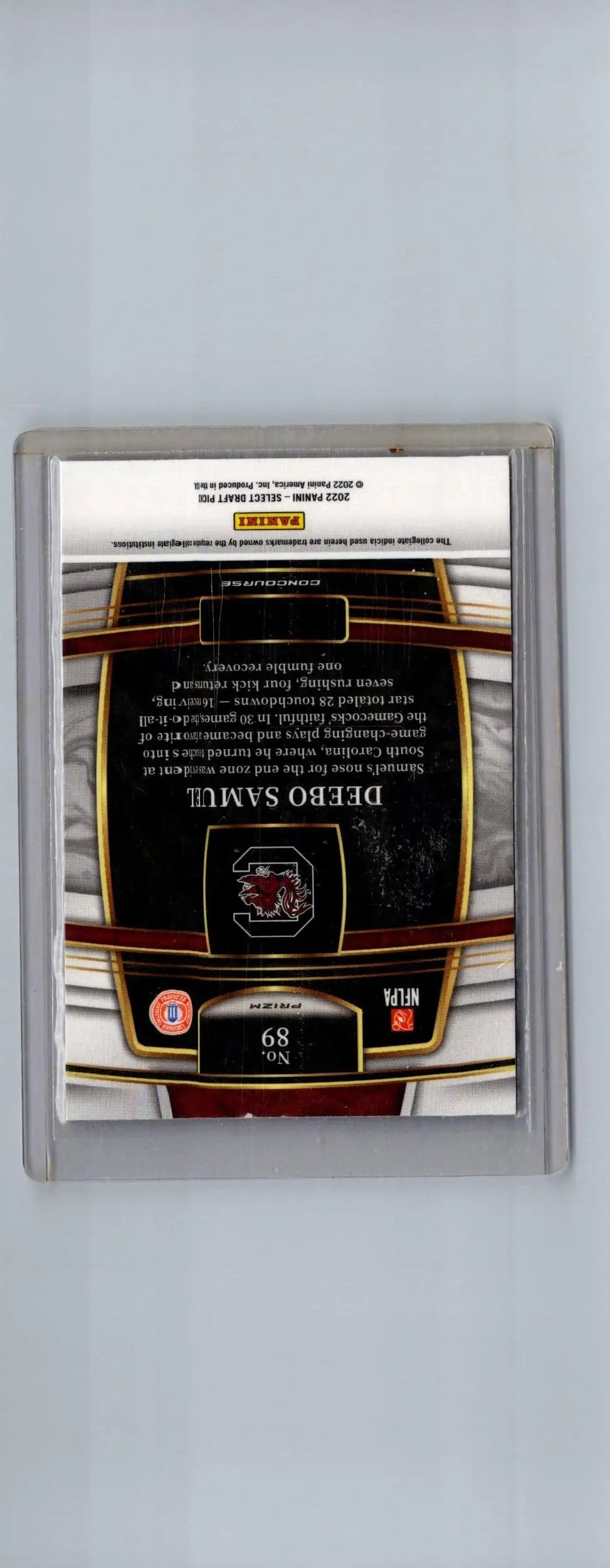 2022 Panini Select Draft Picks #89 Deebo Samuel Gold Lazer Prizm - Football Card Single