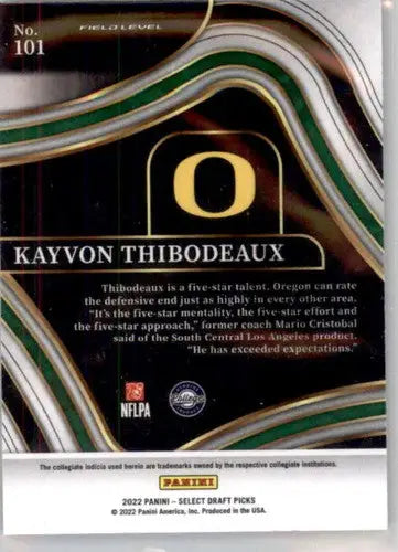2022 Panini Select Draft Picks Blue #101 Kayvon Thibodeaux NM-MT Field ID:49319 - Football Card Single