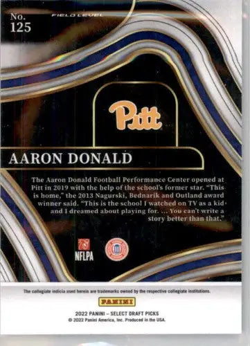 Original gloss Aaron Donald football card from Panini Select Draft Picks product