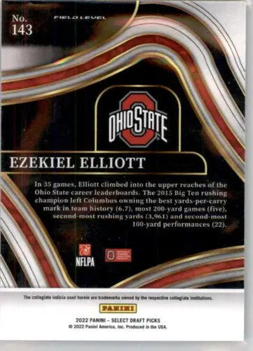 2022 Panini Select Draft Picks Blue #143 Ezekiel Elliott NM-MT Field Le ID:49330 - Football Card Single