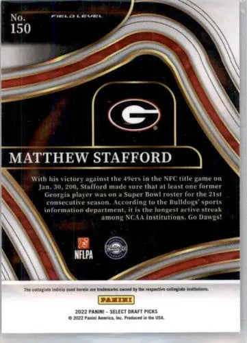 2022 Panini Select Draft Picks Blue #150 Matthew Stafford NM Near Mint ID:66514 - Football Card Single