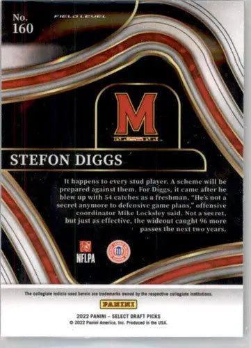 Panini Select Draft Stefon Diggs football card from 2022 Panini Select Draft Picks series