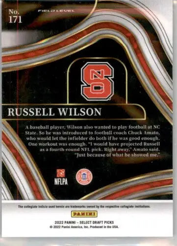 2022 Panini Select Draft Picks Blue #171 Russell Wilson NM-MT Field Lev ID:48234 - Football Card Single
