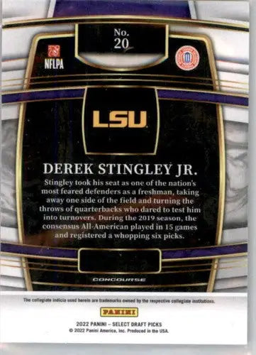 2022 Panini Select Draft Picks Blue #20 Derek Stingley Jr. NM-MT Concou ID:49317 - Football Card Single