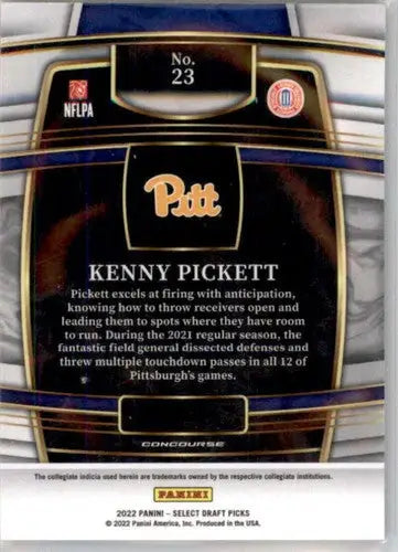 2022 Panini Select Draft Picks Blue #23 Kenny Pickett NM Near Mint Conc ID:66451 - Football Card Single