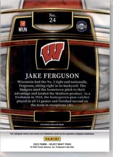 2022 Panini Select Draft Picks Blue #24 Jake Ferguson NM Near Mint Conc ID:66452 - Football Card Single