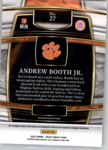 2022 Panini Select Draft Picks Blue #27 Andrew Booth Jr. NM Near Mint C ID:66454 - Football Card Single