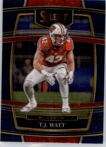 2022 Panini Select Draft Picks Blue #34 T.J. Watt NM Near Mint Concours ID:66458 - Football Card Single