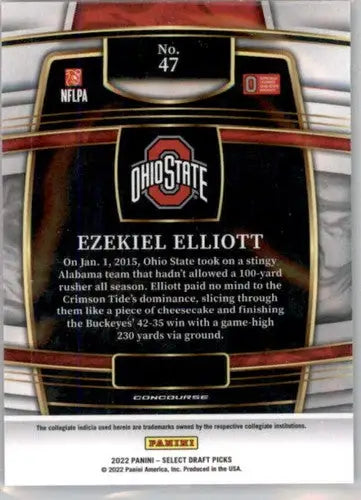 2022 Panini Select Draft Picks Blue #47 Ezekiel Elliott NM Near Mint Co ID:66467 - Football Card Single