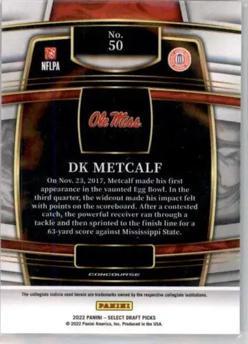 2022 Panini Select Draft Picks Blue #50 DK Metcalf NM Near Mint Concour ID:66468 - Football Card Single