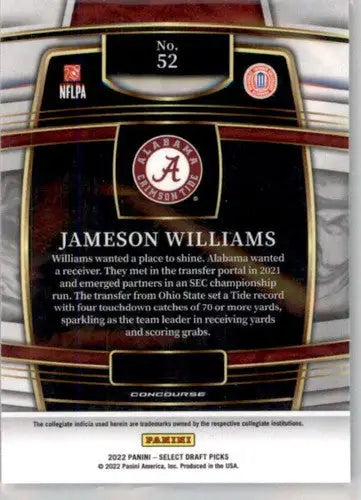 2022 Panini Select Draft Picks Blue #52 Jameson Williams NM Near Mint C ID:66470 - Football Card Single