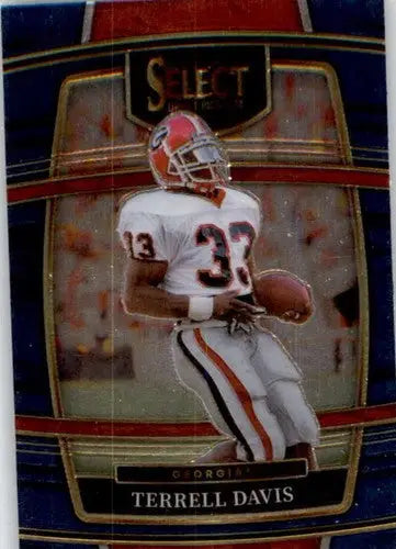 Original gloss football card from Panini Select Draft Picks featuring Terrell Davis