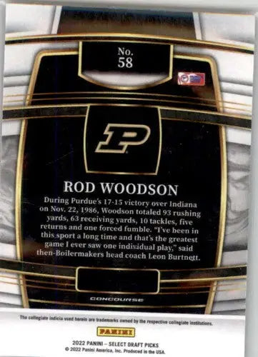 2022 Panini Select Draft Picks Blue #58 Rod Woodson NM-MT Concourse ID:49328 - Football Card Single