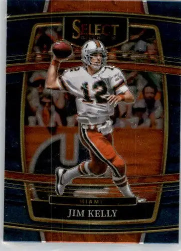 Jim Kelly football card from 2022 Panini Select Draft Picks Blue with original gloss