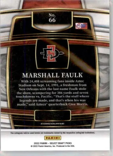 2022 Panini Select Draft Picks Blue #66 Marshall Faulk NM Near Mint Con ID:66480 - Football Card Single