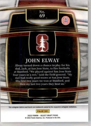 2022 Panini Select Draft Picks Blue #69 John Elway NM Near Mint Concour ID:66481 - Football Card Single