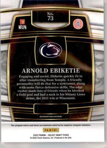 2022 Panini Select Draft Picks Blue #73 Arnold Ebiketie NM-MT Concourse ID:49313 - Football Card Single