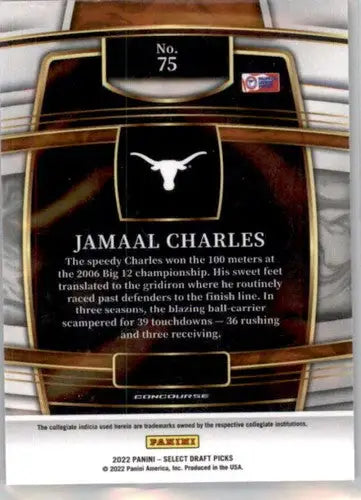 2022 Panini Select Draft Picks Blue #75 Jamaal Charles NM Near Mint Con ID:66484 - Football Card Single